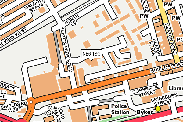 NE6 1SG map - OS OpenMap – Local (Ordnance Survey)