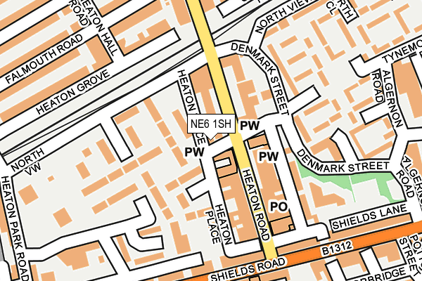 NE6 1SH map - OS OpenMap – Local (Ordnance Survey)
