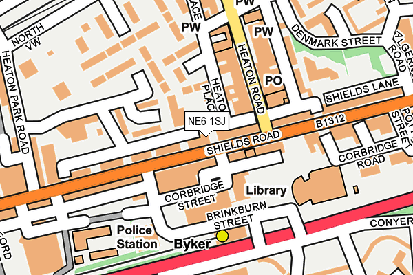 NE6 1SJ map - OS OpenMap – Local (Ordnance Survey)