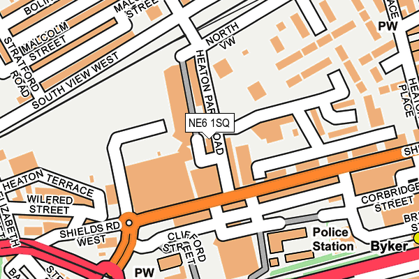 NE6 1SQ map - OS OpenMap – Local (Ordnance Survey)