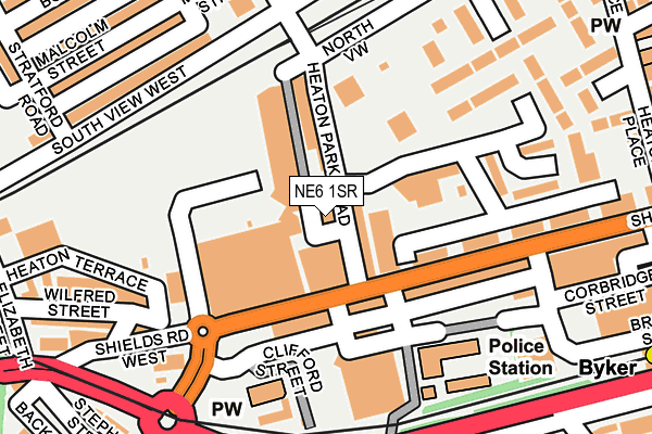 NE6 1SR map - OS OpenMap – Local (Ordnance Survey)