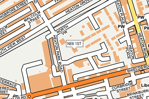 NE6 1ST map - OS OpenMap – Local (Ordnance Survey)