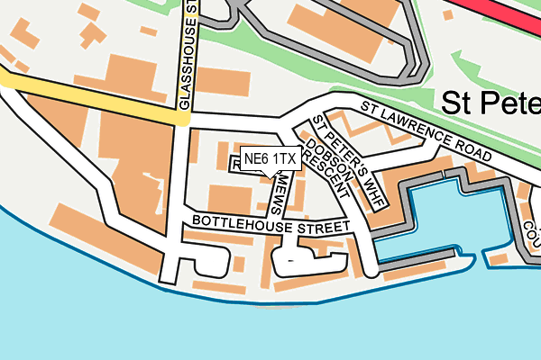 NE6 1TX map - OS OpenMap – Local (Ordnance Survey)