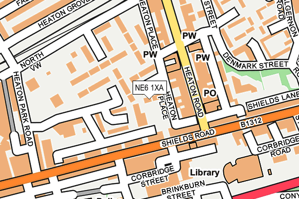 NE6 1XA map - OS OpenMap – Local (Ordnance Survey)