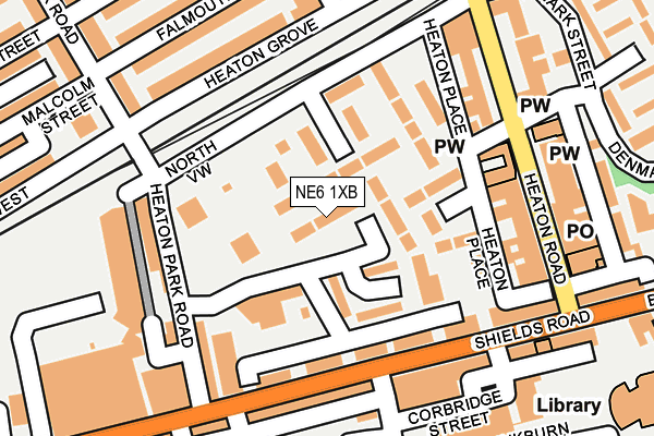 NE6 1XB map - OS OpenMap – Local (Ordnance Survey)