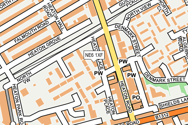 NE6 1XF map - OS OpenMap – Local (Ordnance Survey)