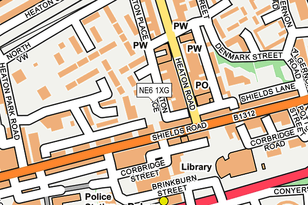 NE6 1XG map - OS OpenMap – Local (Ordnance Survey)