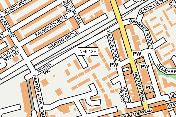 NE6 1XH map - OS OpenMap – Local (Ordnance Survey)