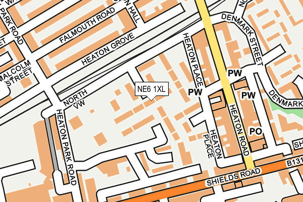 NE6 1XL map - OS OpenMap – Local (Ordnance Survey)