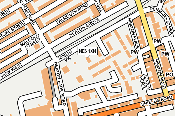 NE6 1XN map - OS OpenMap – Local (Ordnance Survey)