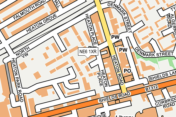 NE6 1XR map - OS OpenMap – Local (Ordnance Survey)