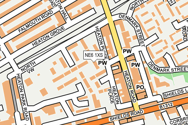 NE6 1XS map - OS OpenMap – Local (Ordnance Survey)