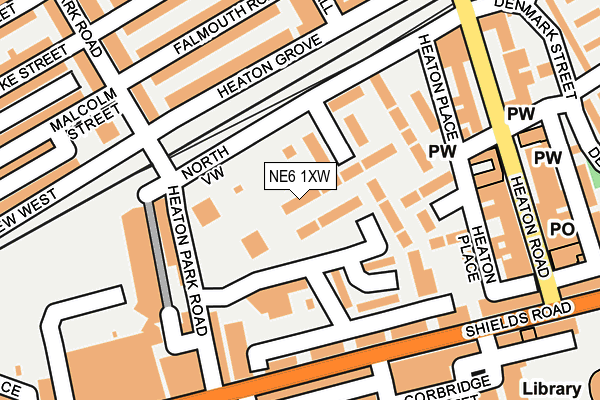 NE6 1XW map - OS OpenMap – Local (Ordnance Survey)