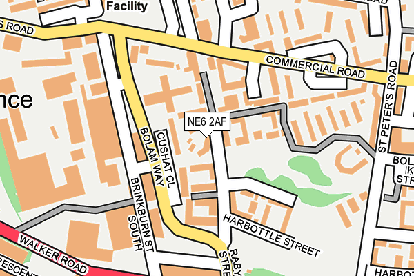 NE6 2AF map - OS OpenMap – Local (Ordnance Survey)