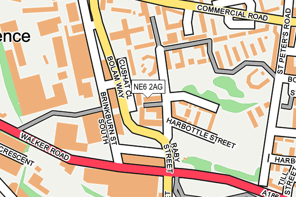 NE6 2AG map - OS OpenMap – Local (Ordnance Survey)