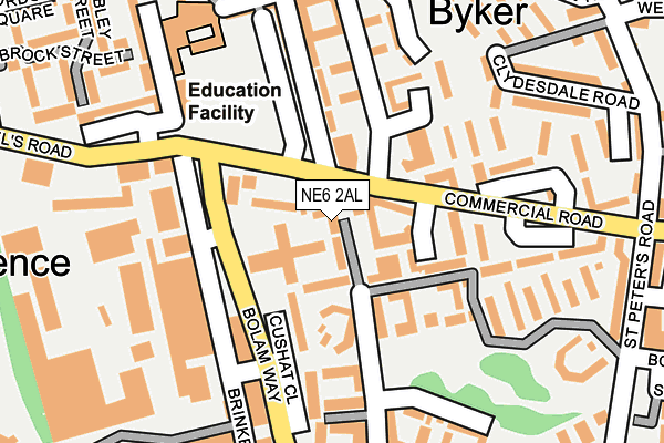 NE6 2AL map - OS OpenMap – Local (Ordnance Survey)