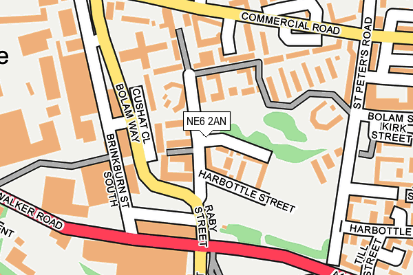 NE6 2AN map - OS OpenMap – Local (Ordnance Survey)