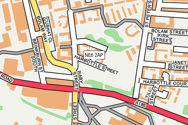 NE6 2AP map - OS OpenMap – Local (Ordnance Survey)