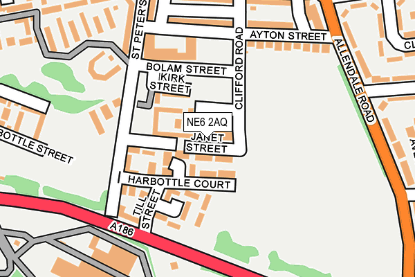 NE6 2AQ map - OS OpenMap – Local (Ordnance Survey)