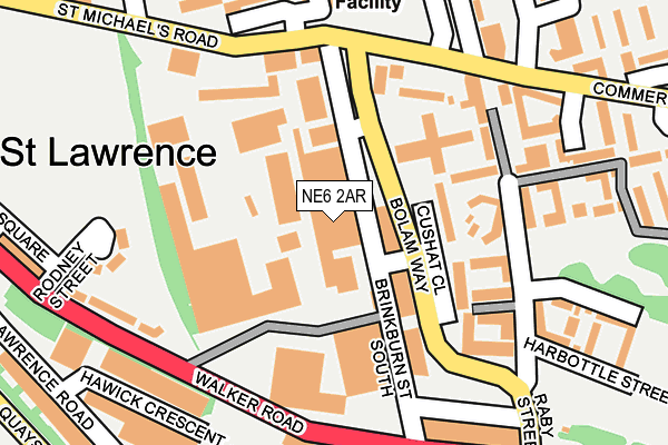 NE6 2AR map - OS OpenMap – Local (Ordnance Survey)