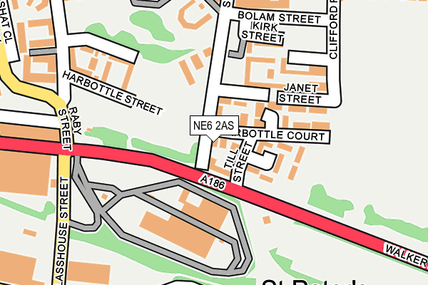 NE6 2AS map - OS OpenMap – Local (Ordnance Survey)