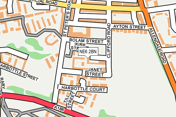 NE6 2BN map - OS OpenMap – Local (Ordnance Survey)