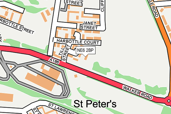 NE6 2BP map - OS OpenMap – Local (Ordnance Survey)