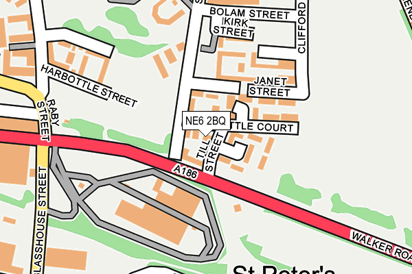 NE6 2BQ map - OS OpenMap – Local (Ordnance Survey)