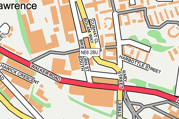 NE6 2BU map - OS OpenMap – Local (Ordnance Survey)