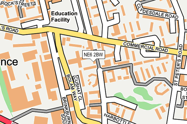 NE6 2BW map - OS OpenMap – Local (Ordnance Survey)