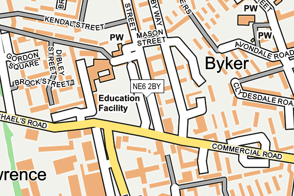 NE6 2BY map - OS OpenMap – Local (Ordnance Survey)