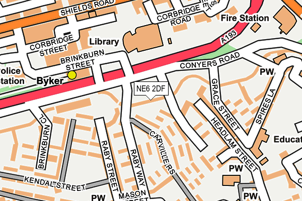 NE6 2DF map - OS OpenMap – Local (Ordnance Survey)