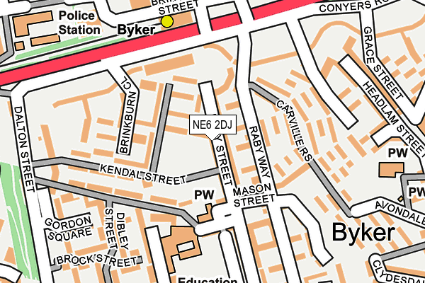 NE6 2DJ map - OS OpenMap – Local (Ordnance Survey)