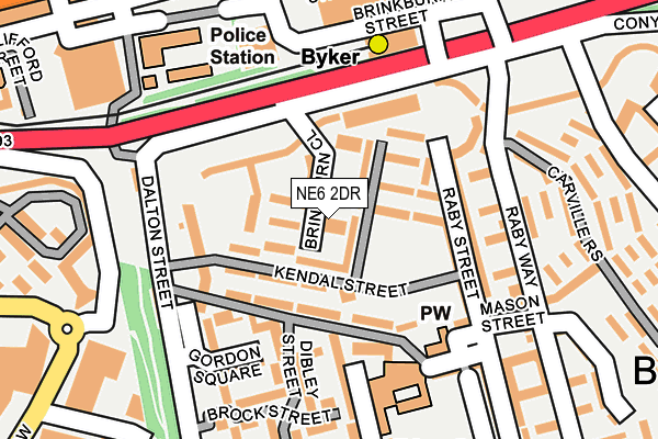 NE6 2DR map - OS OpenMap – Local (Ordnance Survey)