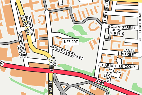 NE6 2DT map - OS OpenMap – Local (Ordnance Survey)
