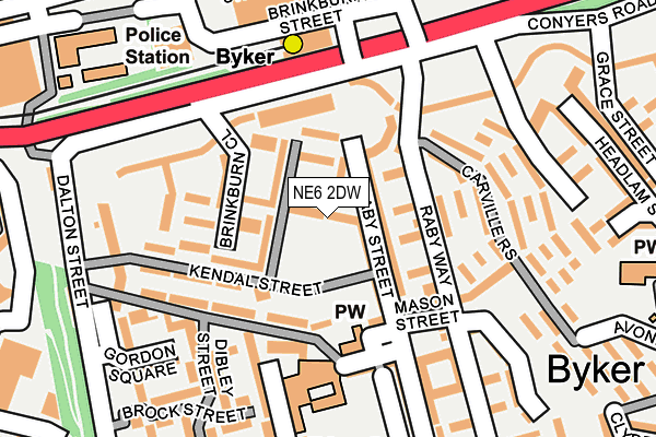 NE6 2DW map - OS OpenMap – Local (Ordnance Survey)