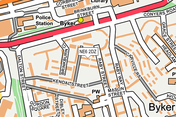 NE6 2DZ map - OS OpenMap – Local (Ordnance Survey)