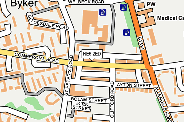 NE6 2ED map - OS OpenMap – Local (Ordnance Survey)