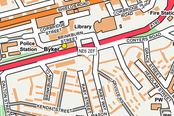 NE6 2EF map - OS OpenMap – Local (Ordnance Survey)