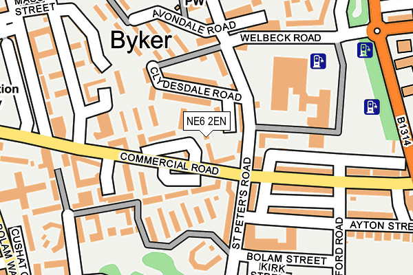 NE6 2EN map - OS OpenMap – Local (Ordnance Survey)