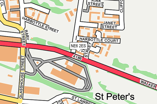 NE6 2ES map - OS OpenMap – Local (Ordnance Survey)