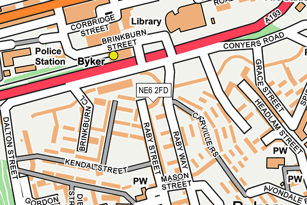 NE6 2FD map - OS OpenMap – Local (Ordnance Survey)