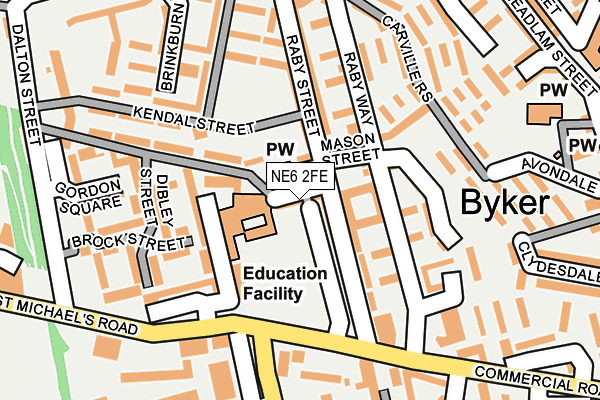 NE6 2FE map - OS OpenMap – Local (Ordnance Survey)