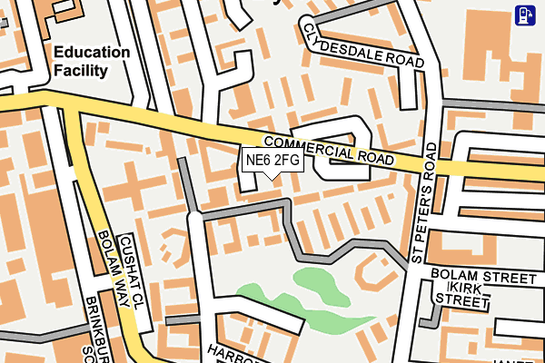 NE6 2FG map - OS OpenMap – Local (Ordnance Survey)