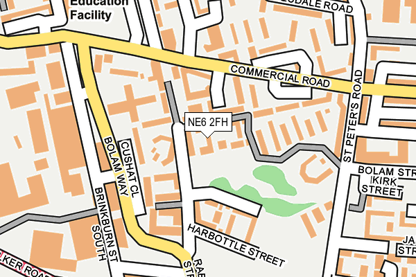 NE6 2FH map - OS OpenMap – Local (Ordnance Survey)