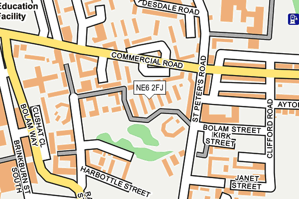 NE6 2FJ map - OS OpenMap – Local (Ordnance Survey)