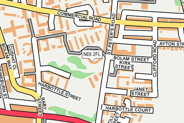 NE6 2FL map - OS OpenMap – Local (Ordnance Survey)