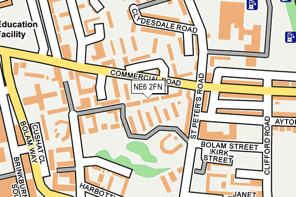 NE6 2FN map - OS OpenMap – Local (Ordnance Survey)