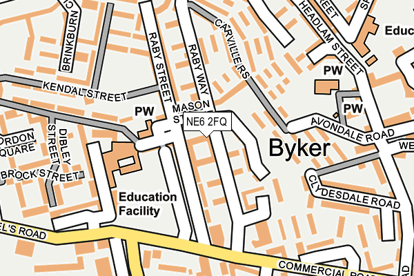NE6 2FQ map - OS OpenMap – Local (Ordnance Survey)