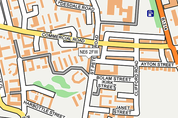 NE6 2FW map - OS OpenMap – Local (Ordnance Survey)